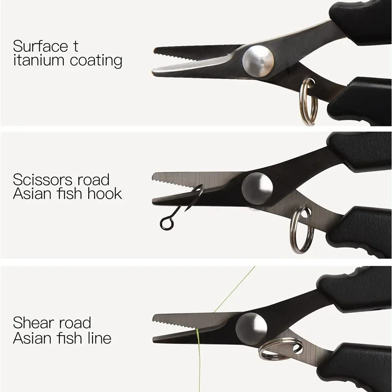 Fishing Scissors Portable Stainless Fishing Pliers Titanium Set Line Cutter  Cut PE Plies Carp Fishing Tools Scissors