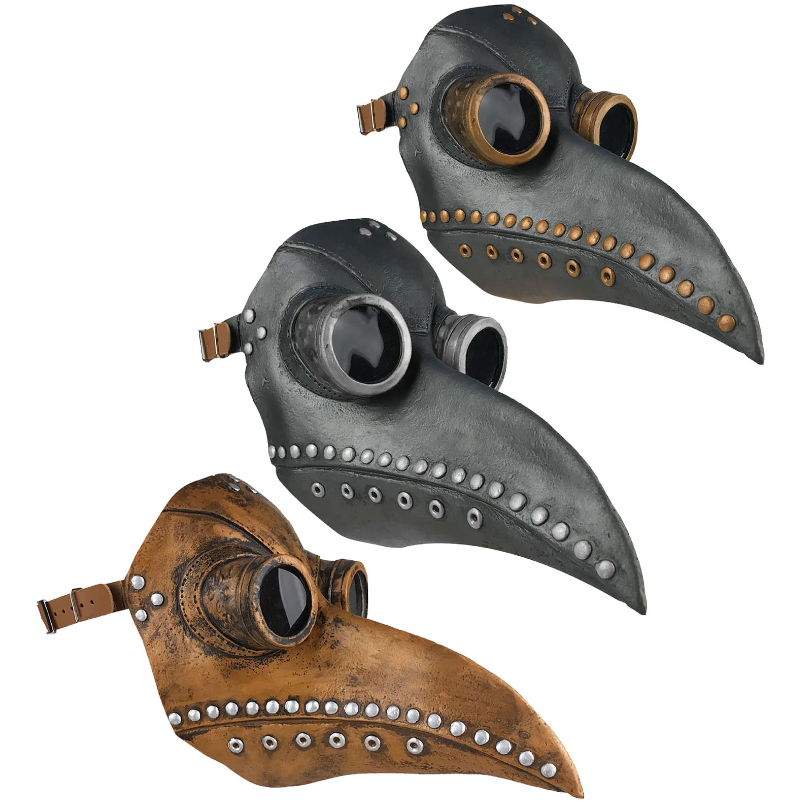 Neue Halloween-Maske und Umhang Steampunk Pest Arzt Maske Vogel Schnabel Maske Maske Vollgesichts Party Halloween Kostüm Cosplay Requisiten – Detail 3