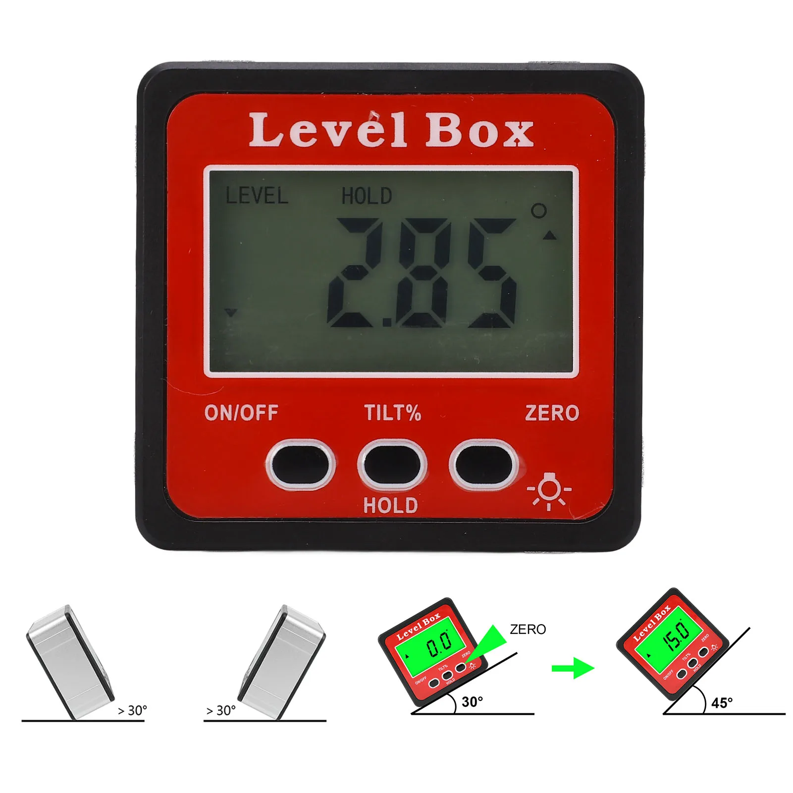 Digital Angle Gauge Level Box Magnetic Portable Protractor Inclinometer for Woodworking Construction Machinery
