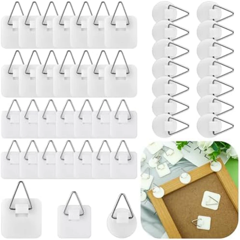 

45Pcs Picture Hangers Without Nails For Wall Art Photo Frame Bathroom Closet Kitchen Home Door