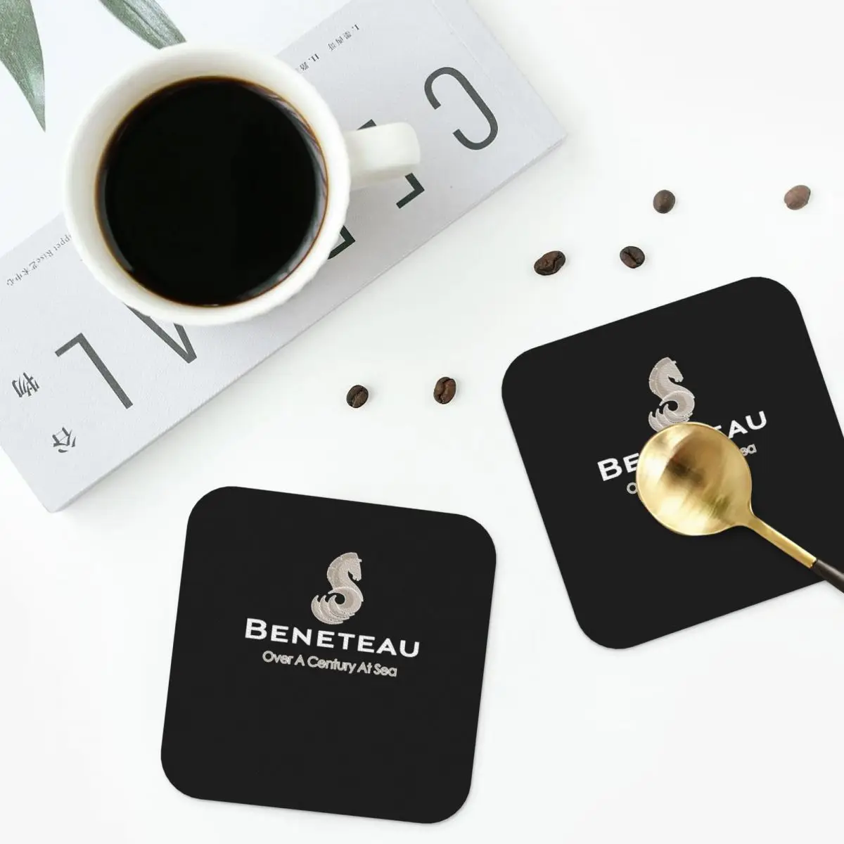 

Beneteau Coasters PVC Leather Placemats Waterproof Insulation Coffee Mats for Decor Home Kitchen Dining Pads Set of 4