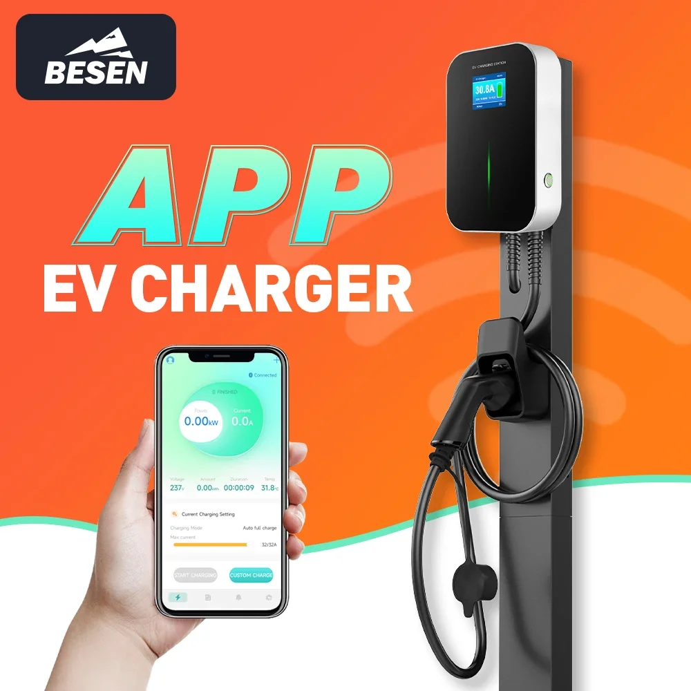 베센 제조사 전기차 충전기 6.1미터 TPU 타입 1 케이블 ETL 인증 앱 와이파이 7kW 32A EV 충전기