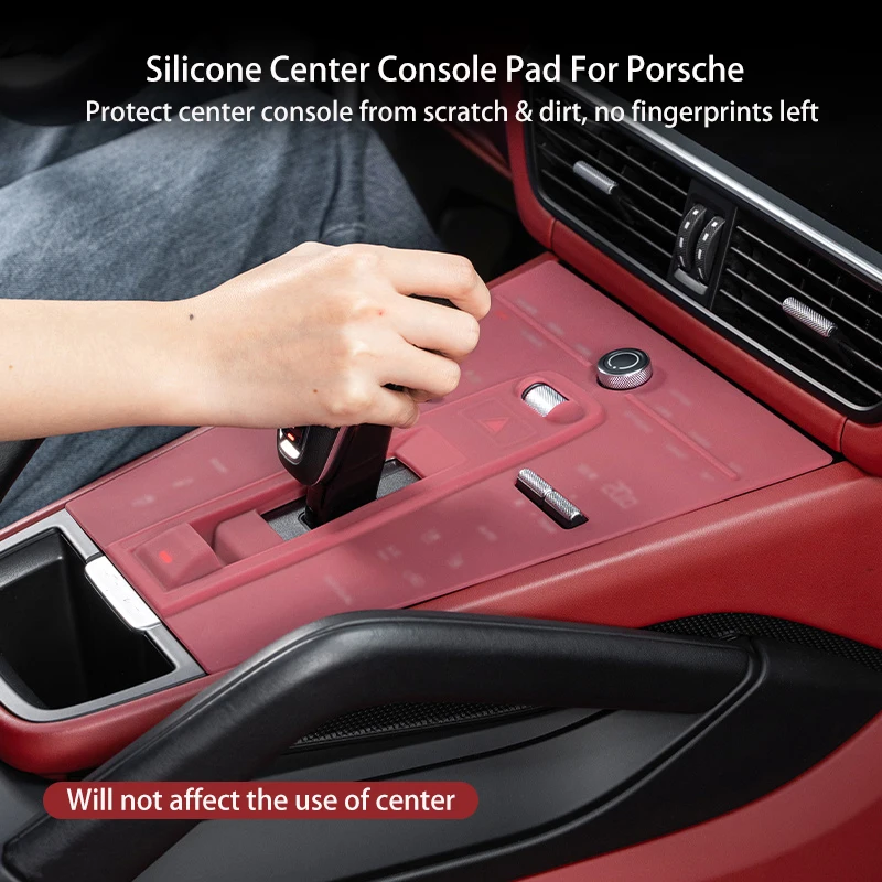 Car Mats Accessories Car Console Pad Auto Accessories Silicone Center Console Pad For Porsche Cayenne Macan Panamera Car Central Protector Anti Scratch Mat Auto Interior Accessories