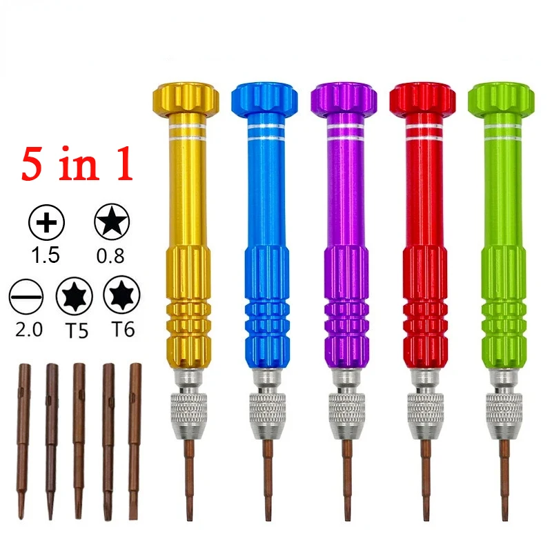 5 in 1 Screwdriver Bit Repair Kit for iPhone Samsung Xiaomi Mobile Phone Repair Mixed Magnet Set DIY Open Disassemble Tool Kit phone repair tools,tool kit,phone repair kit