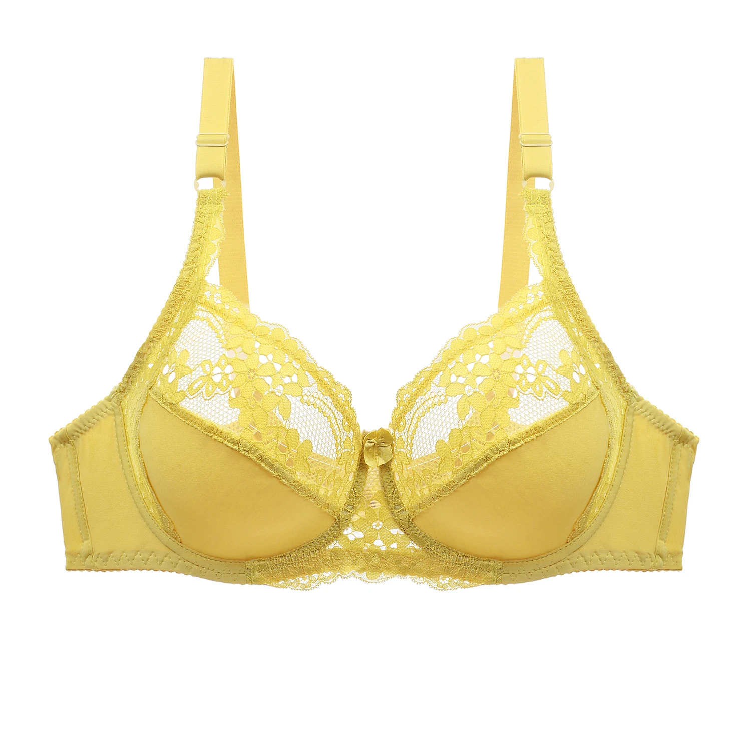 Women Sexy Lace Bra Underwire Gather Adjustment Lingerie Unlined Push Up Bras Underwear Big Plus Size 38-48 2