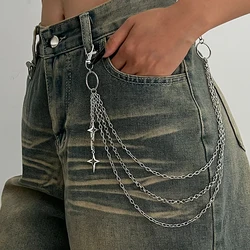 Punk Multilayer Metal Star Pendant Waist Chain Jewelry Accessories (Style 1)