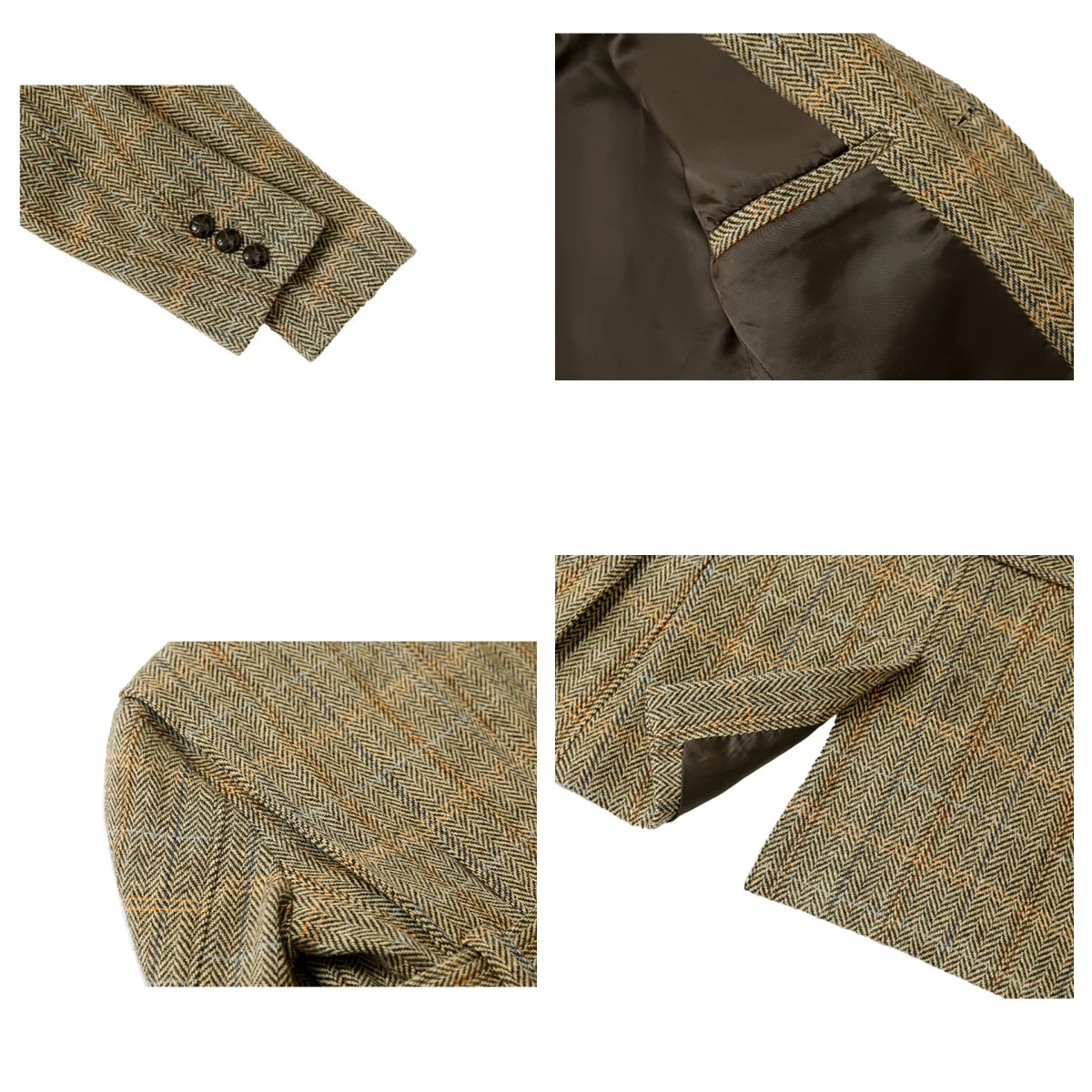 Men's Tweed Norfolk Jacket Safari Style Vintage England Suit 6
