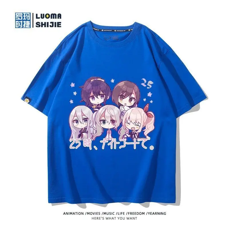 Anime Project Sekai Yoisaki Kanade Cosplay Printed Short Sleeve T