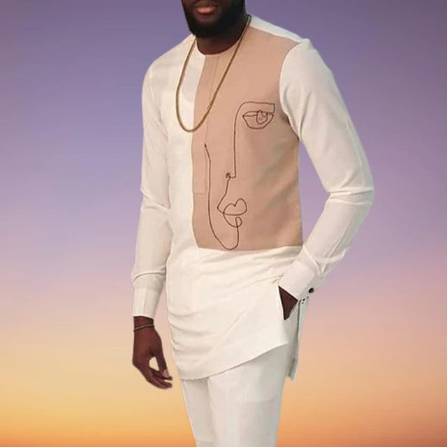 Tejiri Dashiki 2 Pcs Printed Long-sleeved Outfit