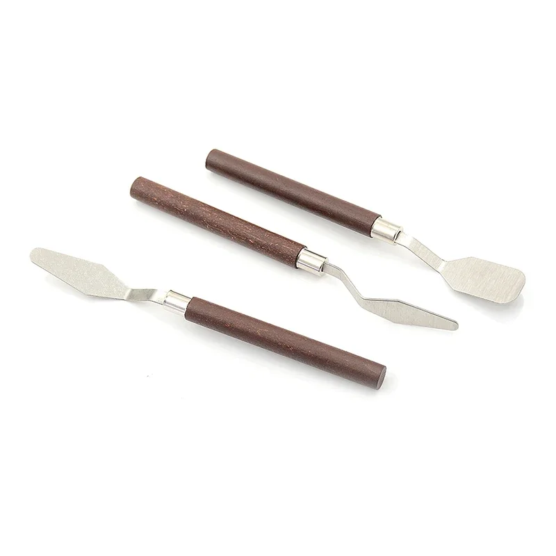 3Pcs/set Stainless Steel Artist Painting Palette Knife Kit Spatula Paint Art Craft Clay Professional Tools