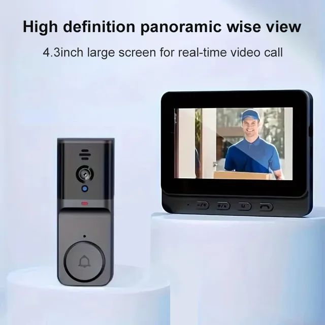 Wireless Intercom Doorbell with Screen HD Video Smart Home Monitor Night Vision Two-Way Audio Security doorbell Visual camera 5