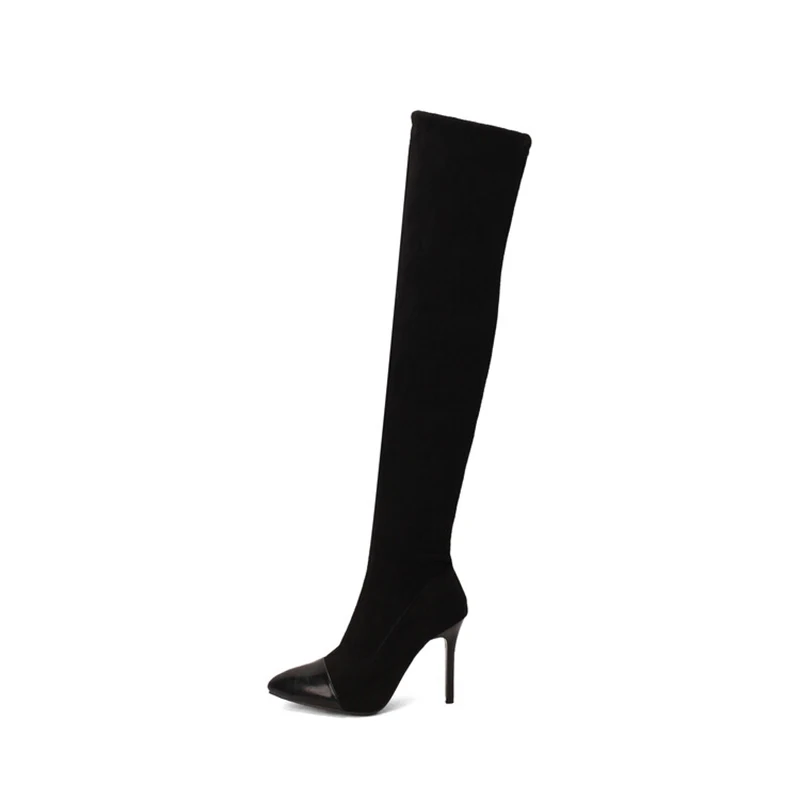 Kolnoo New Arrrival Handmade Ladies High Heel Over Knee Boots Pointy Cap-toe Sexy Xmas Prom Booties Eevning Fashion Winter Shoes