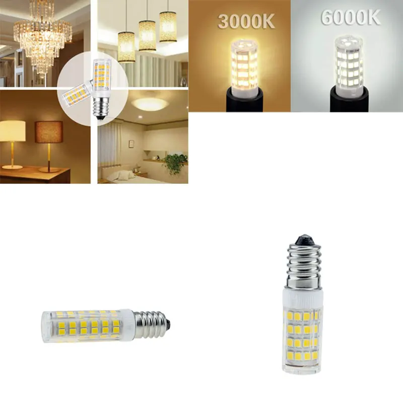 

E14 Mini LED Corn Bulb Chandelier Spotlight Fridge Refrigerator Lamp AC 220V 3W 5W 7W Bulb SMD 2835 Halogen Light 33/51/75LEDs