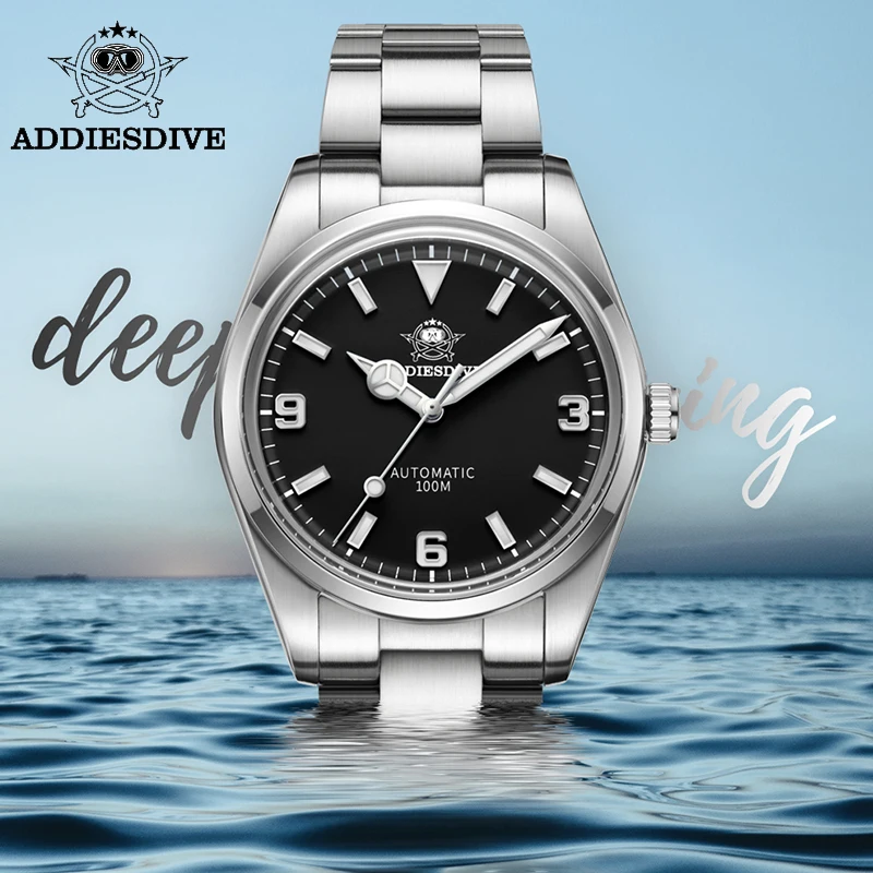 

ADDIESDIVE New Explorer Diving Men Mechanical Watch AD2112 Luxury Sapphire Crystal 10Bar Waterproof Automatic Watch reloj hombre