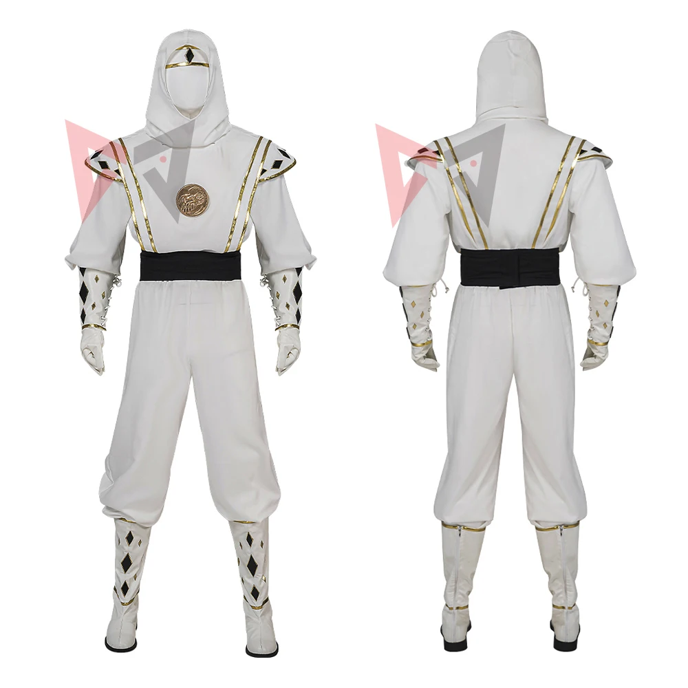 

New Fantasia Power Samurai Rangers Cosplay Costume Morpher Mighty Morphin White Set Custom Made For Game Party