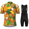 Summer Cycling Clothing Tropical Paradise Short Sleeve Bike Shirt Flower Print Riding Top Hawaii White Men's Cycling Jersey set  5