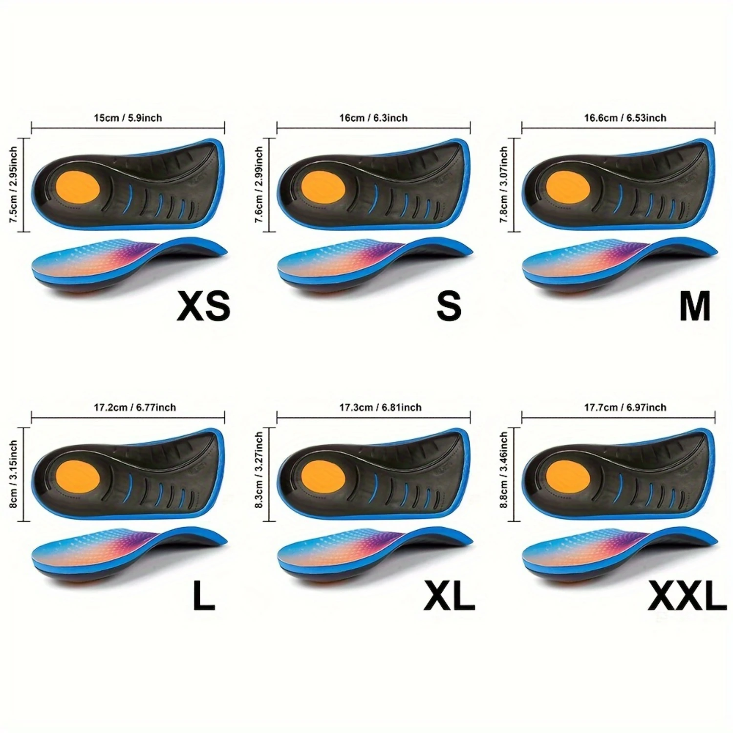 1 Pair 3/4 Length Arch Support Insoles for Men/Women, Inserts for Walking Running Sports-Relieve Foot Pain and Improve Comfort