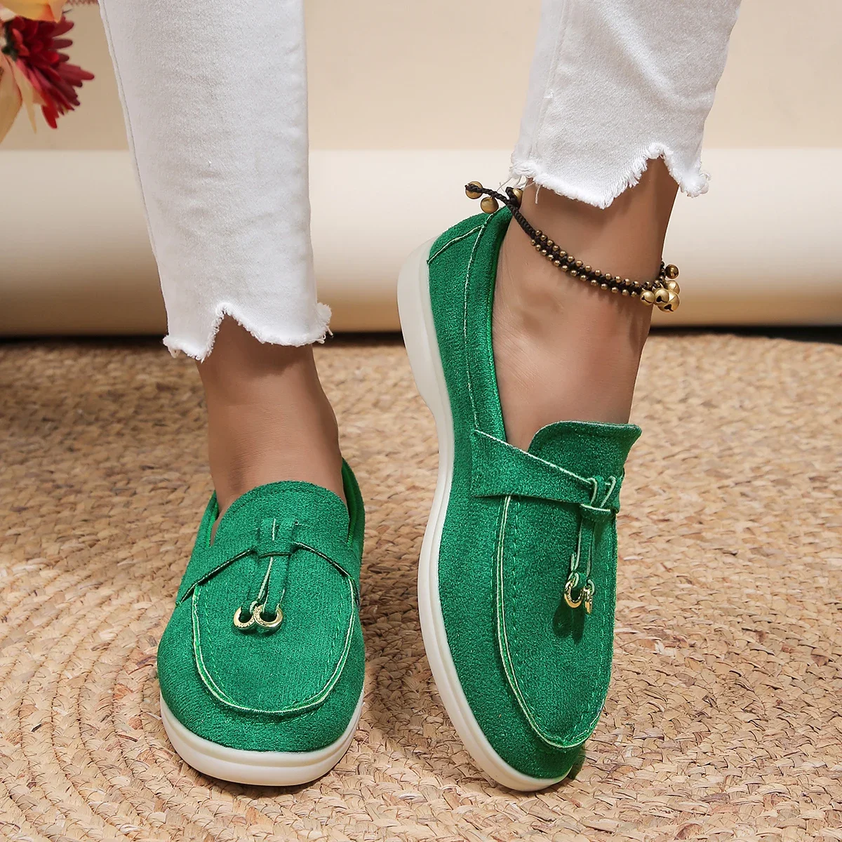Woman Trend Women Loafers Slip on Ladies Flats High Quality Spring Autumn Casual Flat Single Shoe Sd25af07f559f41efbf6184f18a8f27b9w