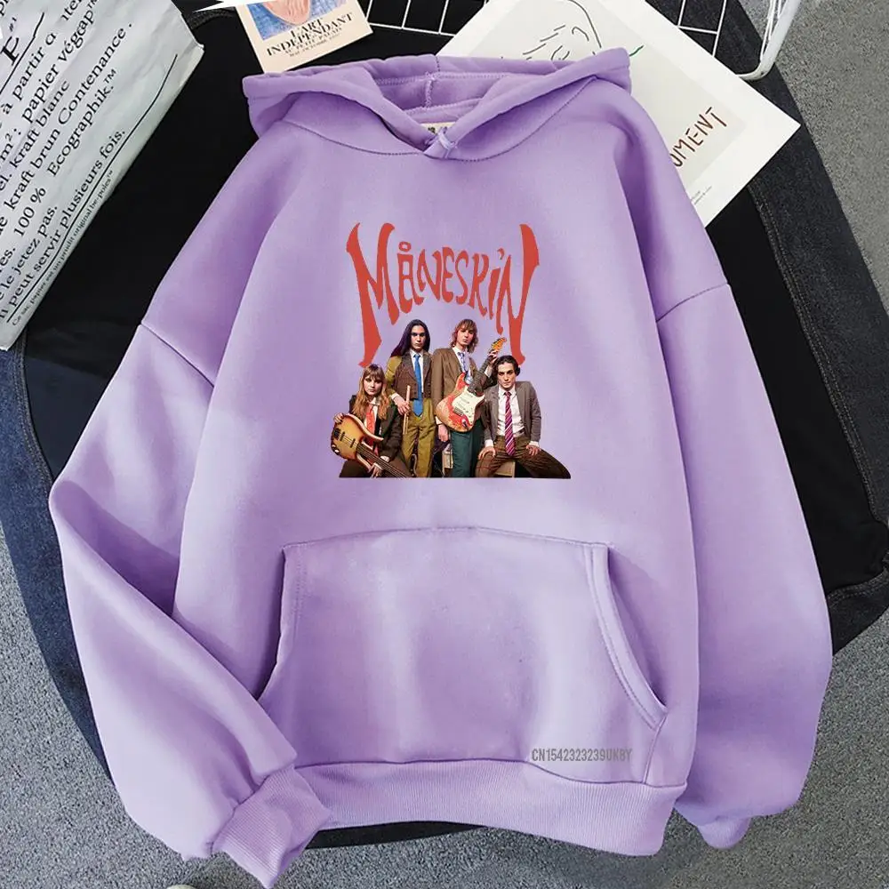 Maneskin Pattern Hoodie Long Sleeve Streetwear Mens Women Vintage Hooded Sweatshirt Tops Kawaii Oversized Hoodies 6