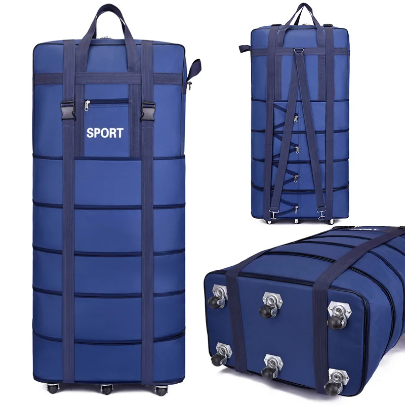 Popular Large Capacity Durable Luggage Trolley Bags Oxford Waterproof Expendable Wheeled Travelling Bags Luggage
