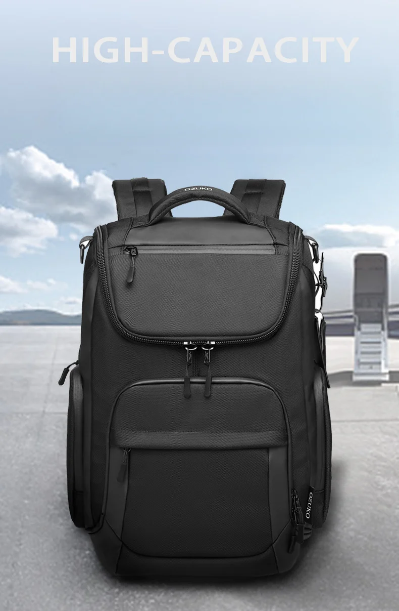 Zaino da lavoro, zaino impermeabile da viaggio, zaino da studente alla moda da uomo e zaino da computer da uomo_voghion.com