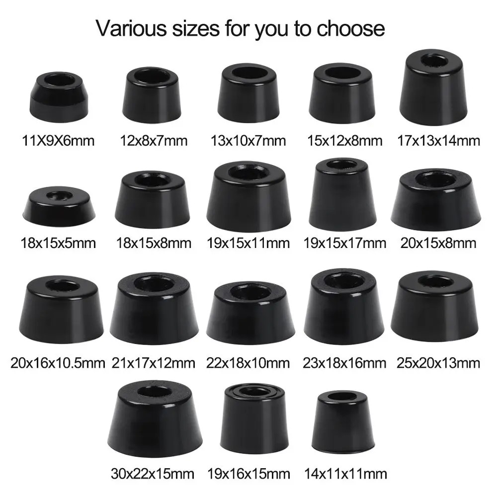Anti Slip Furniture Legs Feet Conical Rubber Shock Pad Floor Protector 10PCS for Speaker Cabinet Bed Table Box