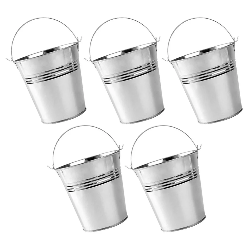 

Mini Tinplate Bucket French Fries Tin Pails Ice Cube Tube Chip Fry Serving Bucket Metal Flower Plant Pot Wine Beverage Chiller