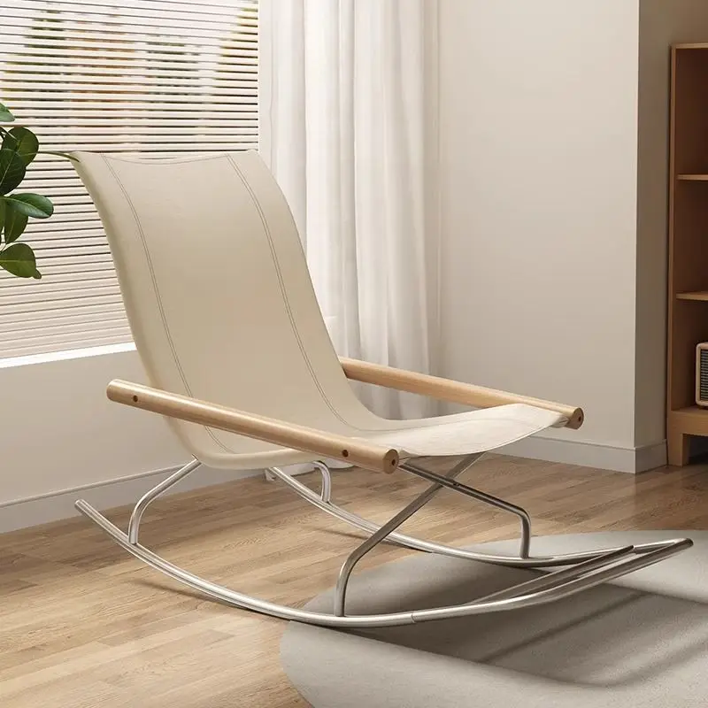 Ergonomic Rocking Recliner for Adults-Space-Saving Lazy Sofa Indoor/Outdoor Single Leisure Chair