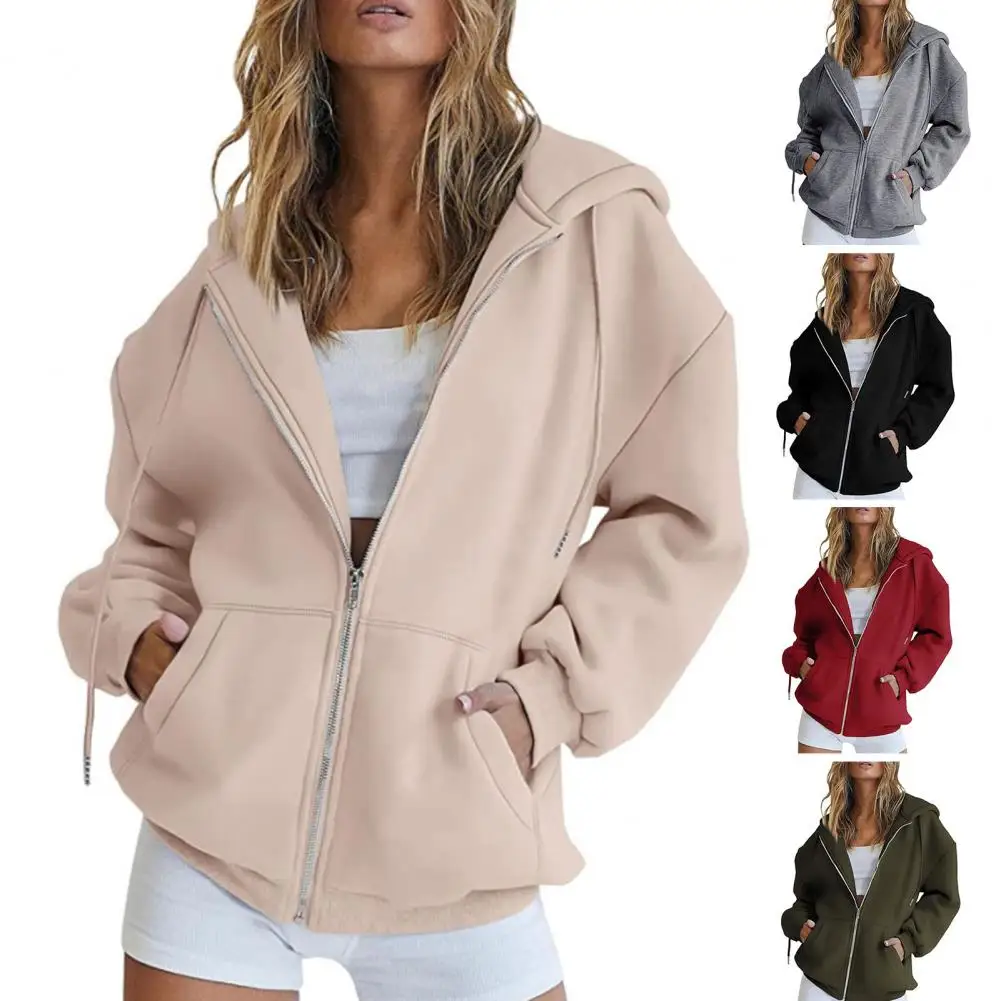 10.23 Fashionable Women's Autumn/Winter Zipper Hooded Long Sleeve Jacket + Wide Leg Trousers
