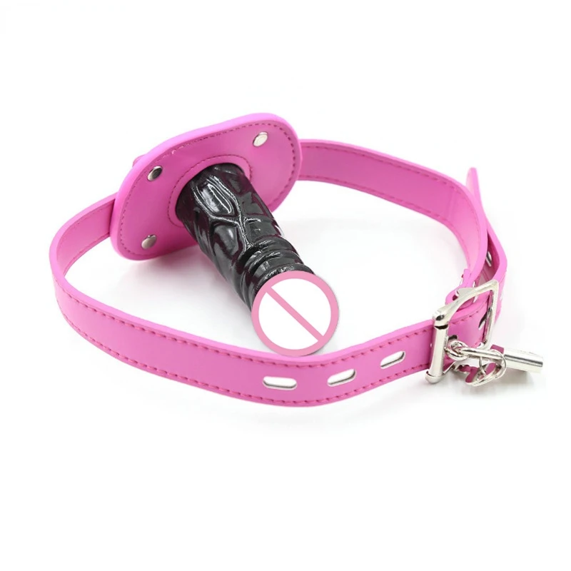 Penis Plug Dildos Open Mouth Gag Locking Buckles Leather Harness Bondage BDSM Sex Toys for Couple Adult Sex Game sex toys