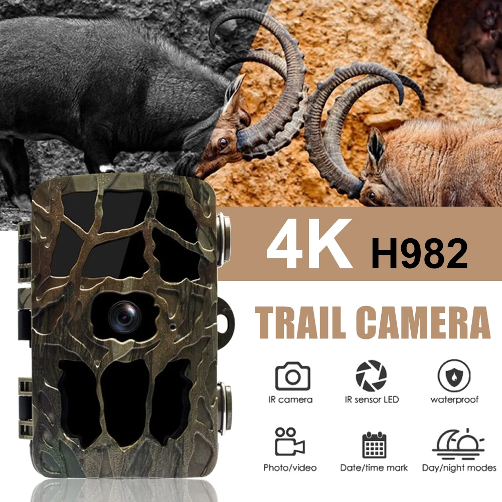 

4K Trail Camera Infrared Night Vision 1080P 0.2s Trigger Time Digital Camera Battery Operated Waterproof for Wildlife Scouting