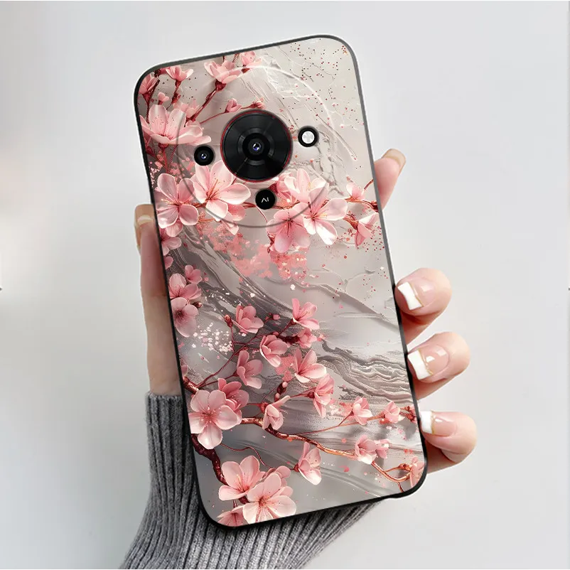 Butterfly Flower Black Soft Silicone Phone Case - Stylish Protective Back Cover