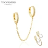 85654-f969b0.jpg YUXINTOME 1 PC 925 en argent Sterling aiguille d'oreille coloré Zircon chaîne gland boucles d'oreilles pour les femmes deux trous boucle d'oreille bijoux A45