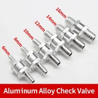 1/5Pcs One Way วาล์วตรวจสอบ 6 มม.8 มม.10 มม.12 มม.14 มม.16 มม.อลูมิเนียมการใช้ Non RETURN วาล์วตรวจสอบ One Way Fit คาร์บูเรเตอร์ 1