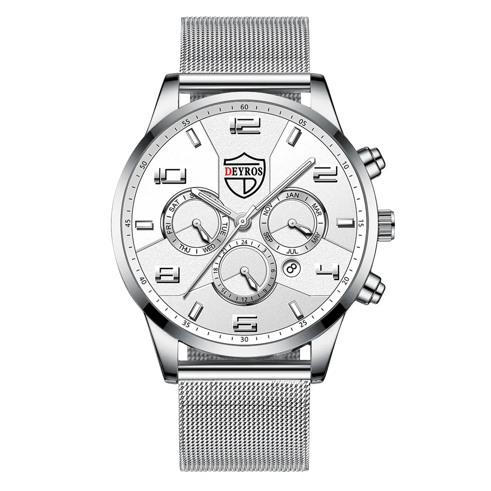 

DEYROS Men Fashion Stainless Steel Watch Leisure Calendar Luminous Shi Ying Watch Men Watch Explosions Relogio Masculino 2023