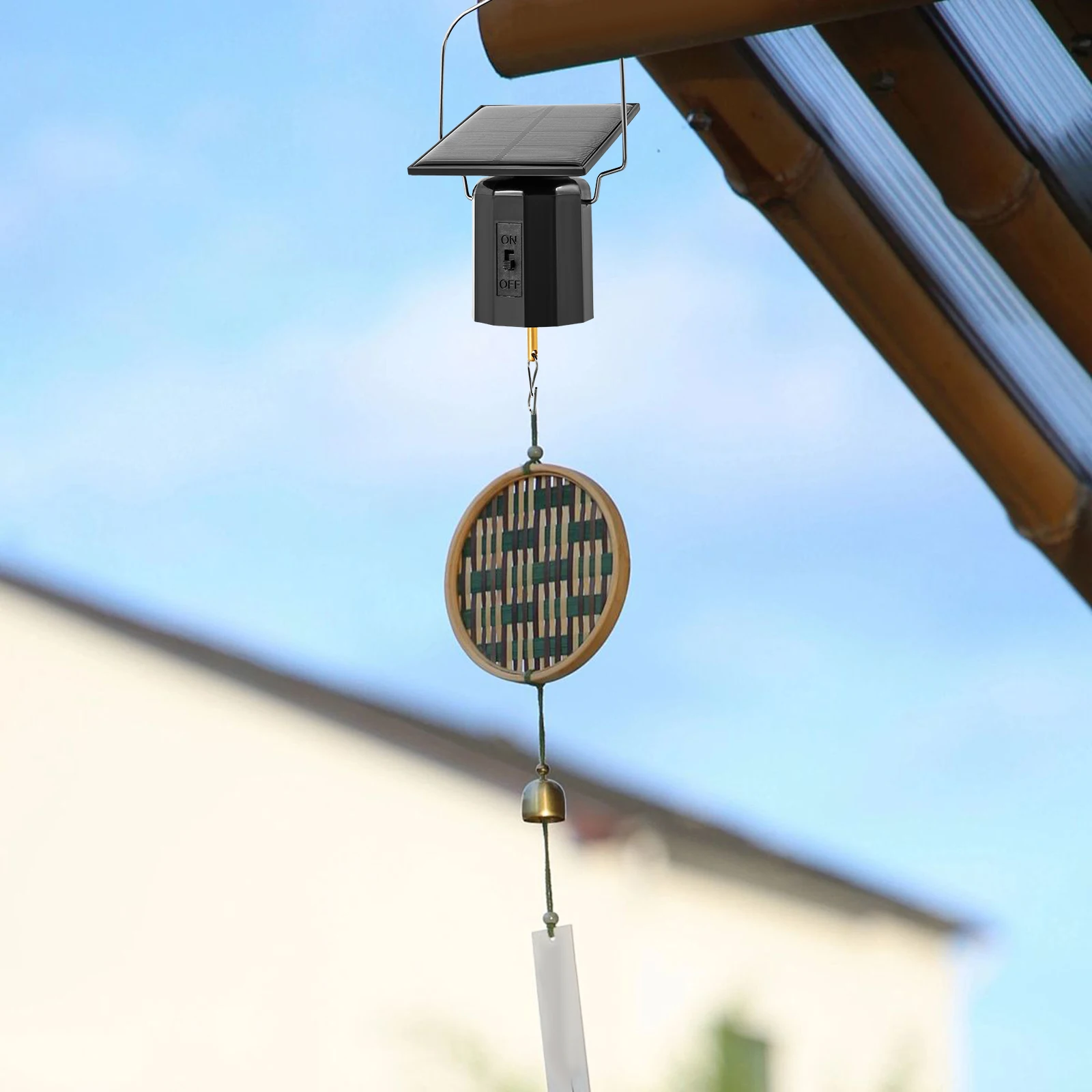 Solar Powered Hanging Display Motor Wind Spinner Motor with Hook Easy to Use Rotating Motor Practical Decoration for Wind Chimes