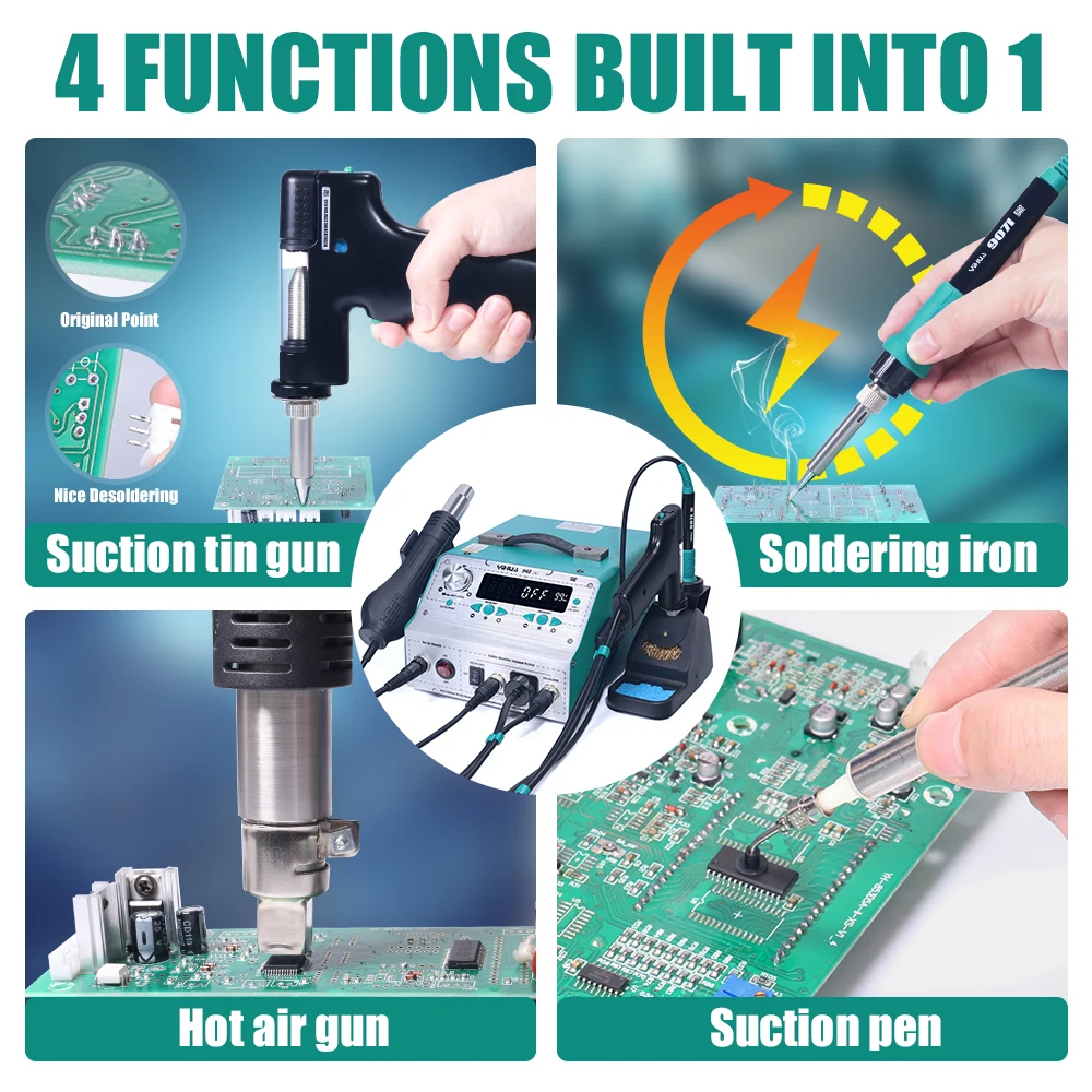 YIHUA 780W 948-II Soldering Station Hot Air Gun Desoldering Station Suction Pen Soldering Gun 907I Electric Soldering Iron 4IN1 2