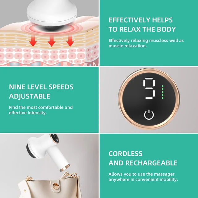Bestauty Body Sculpting Machine Cellulite Massager Rechargeable Fat Burning Machine 8 Interchangeable Massage Heads Touch 9Level 3