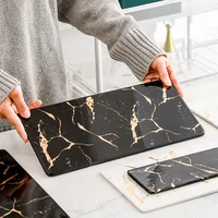 European Ceramic Storage Tray Marble Texture Wedding Center Cake Organizer Afternoon Tea Desktop Dessert Trays Home Decoration 2