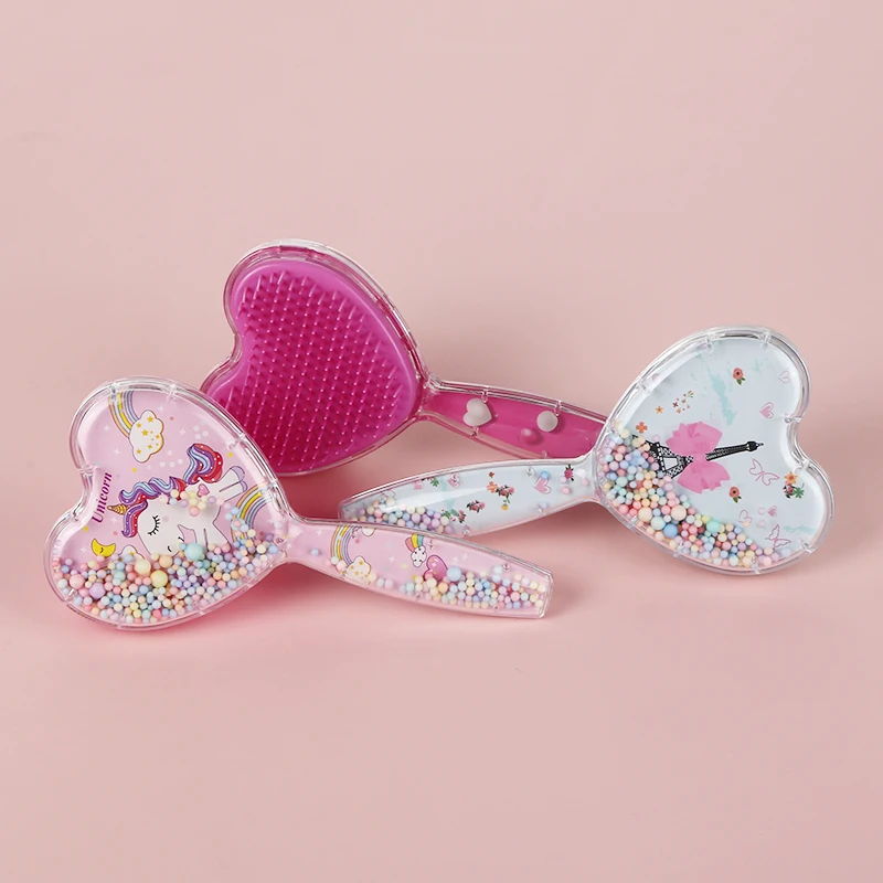 Hair Brush Comb Baby Hair Comb Child and Women Hair Comb Portable Heart-shaped Safety Airbag Comb Cute Straighten Hair Brush Massage Hairdressing Products