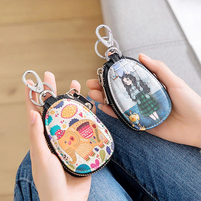 General Car Key Holder Bag Car Bag Lighter Bag Cartoon Protection Cover  Women Key Case Porta