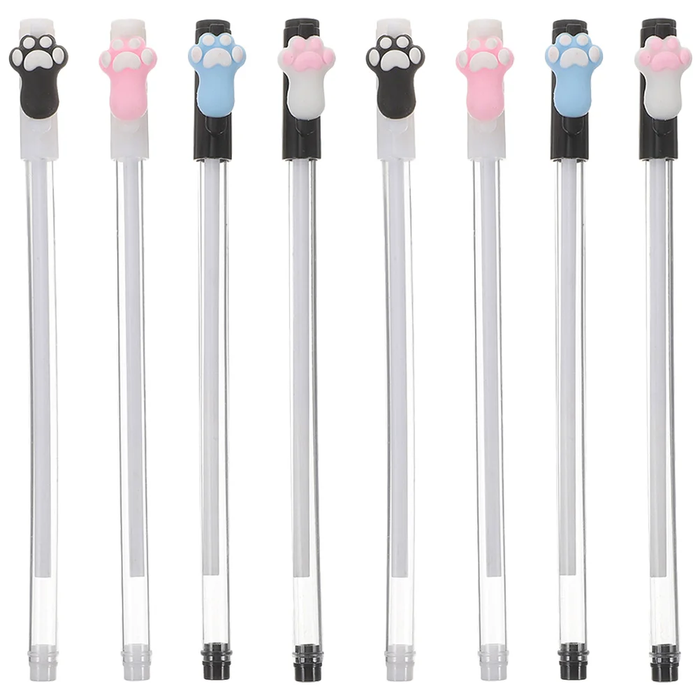 

8 Pcs Cat Claw Gel Pen Writing Ink Bulk Fine Point Stationery Unique Student Gift Pp Child Pens