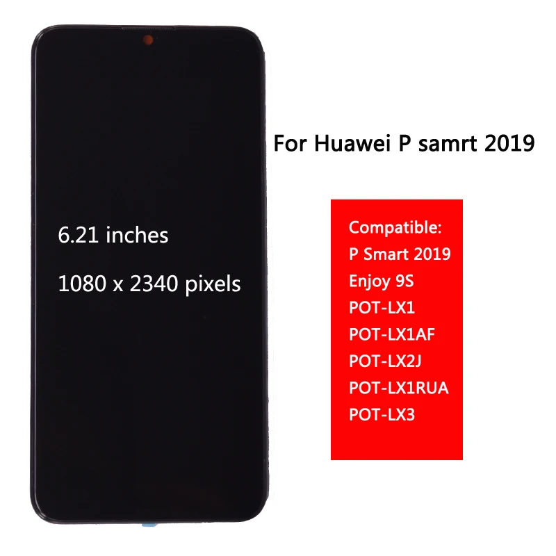 LCD Display with Touch Screen Digitizer Assembly With Frame For Huawei P Smart Repair Part