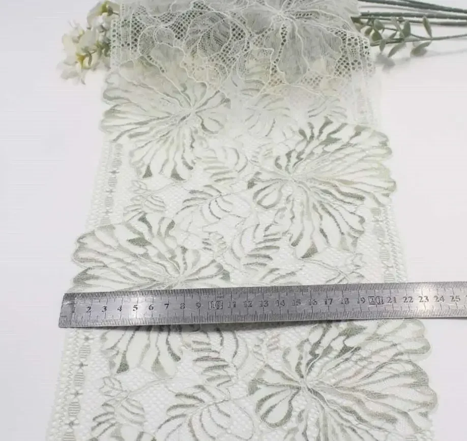 

2Yards Elastic Stretch Lace Trim Lingerie Sewing Craft DIY Apparel Sleeve Fabric Wedding 22.5cm