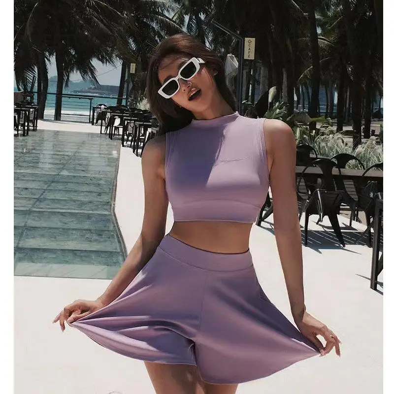 2022 New Yoga Set Women Super Stretchy 2Pcs Sports Suits High Impact Bras Skirt with Linings Shorts for Tennis Dancing Tracksuit