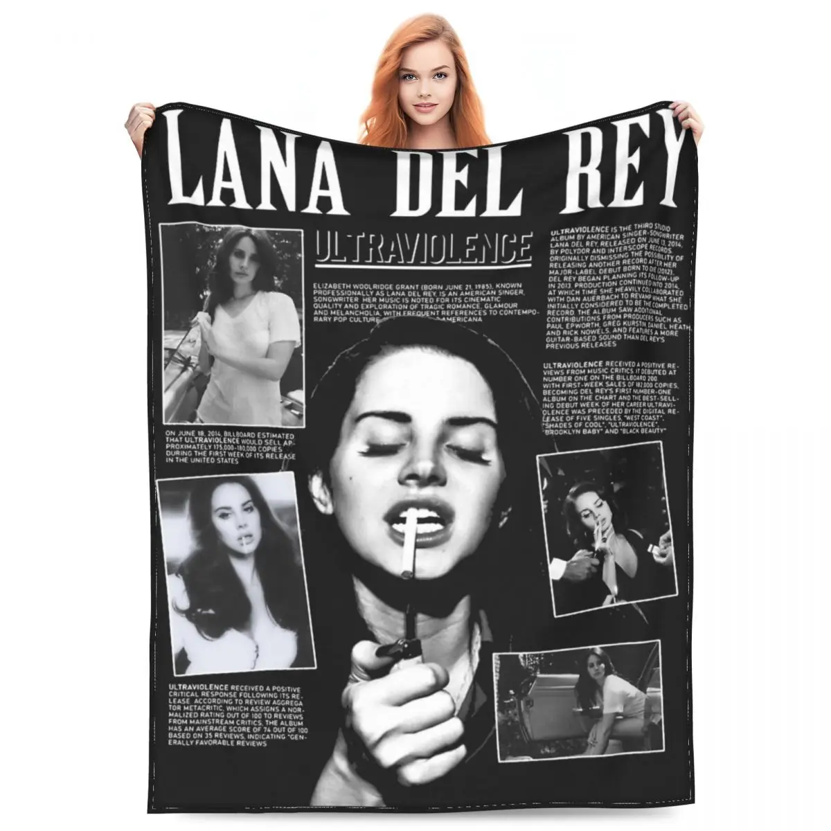 

Comfort Lana Del Ray Singer Blanket Merch Home Decorative Ultraviolence Throw Blanket Super Soft Fleece for Outdoor