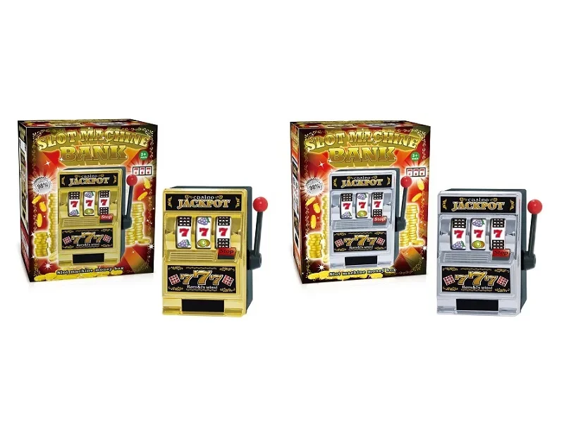 Las Vegas Style Tabletop Slot Machine, Mechanical Fruit Machine, Money Box, Coin Bank, Casino Jackpot Slot Machine, Piggy Model