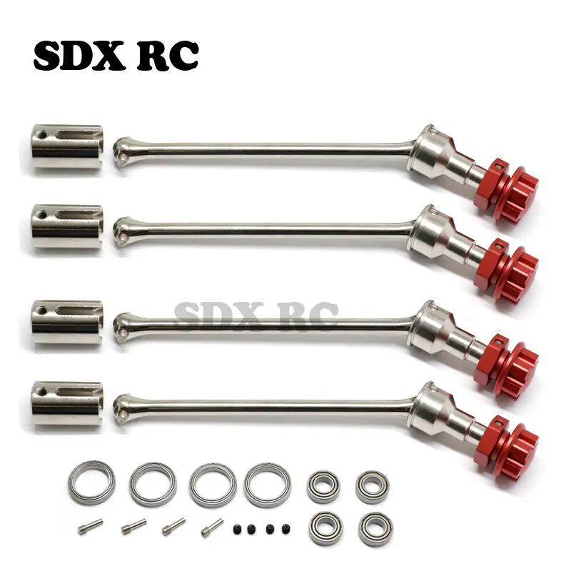 4pcs 8996x Steel Extended Drive Shaft Cvd With Splined Wheel Hex For 1/10 Maxx Widemaxx Rc Car