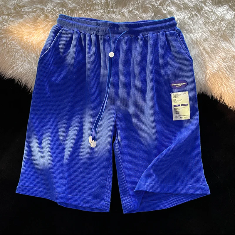 Waffler Solid Color Shorts Men Summer Thin Style New Loose Motion Straight Cylinder Solid Color Fashion Casual All-match Shorts