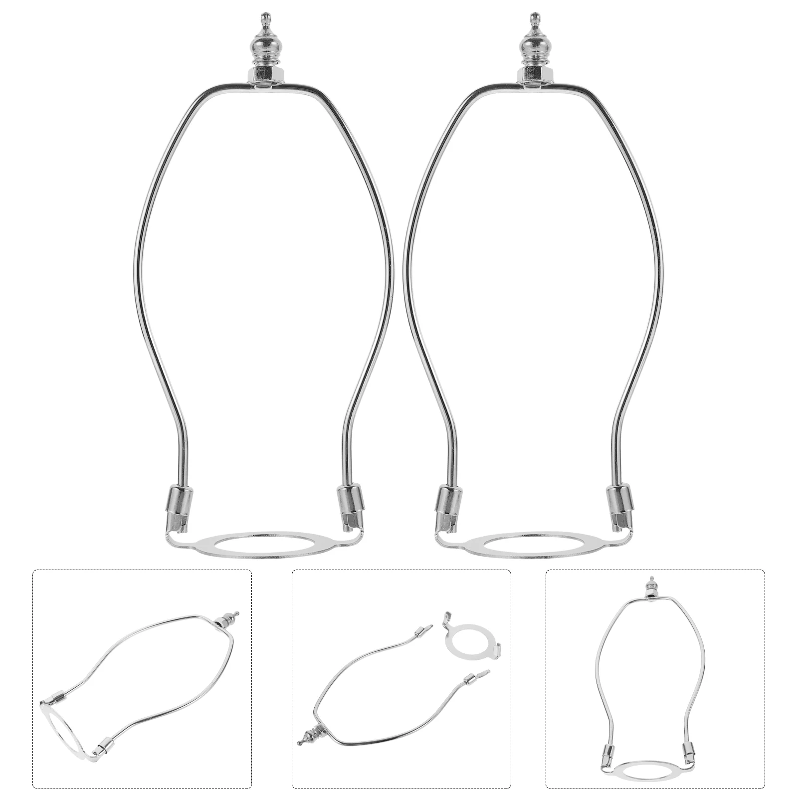 

2 Pcs Lampshade Horn Bracket Lampshades for Table Light Stand Desk Alloy Harp Holder